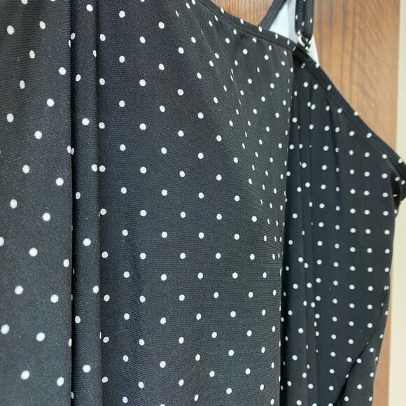 St. john's Bay Black Dots Tankini‎ Swimsuit Top - Picture 6 of 11